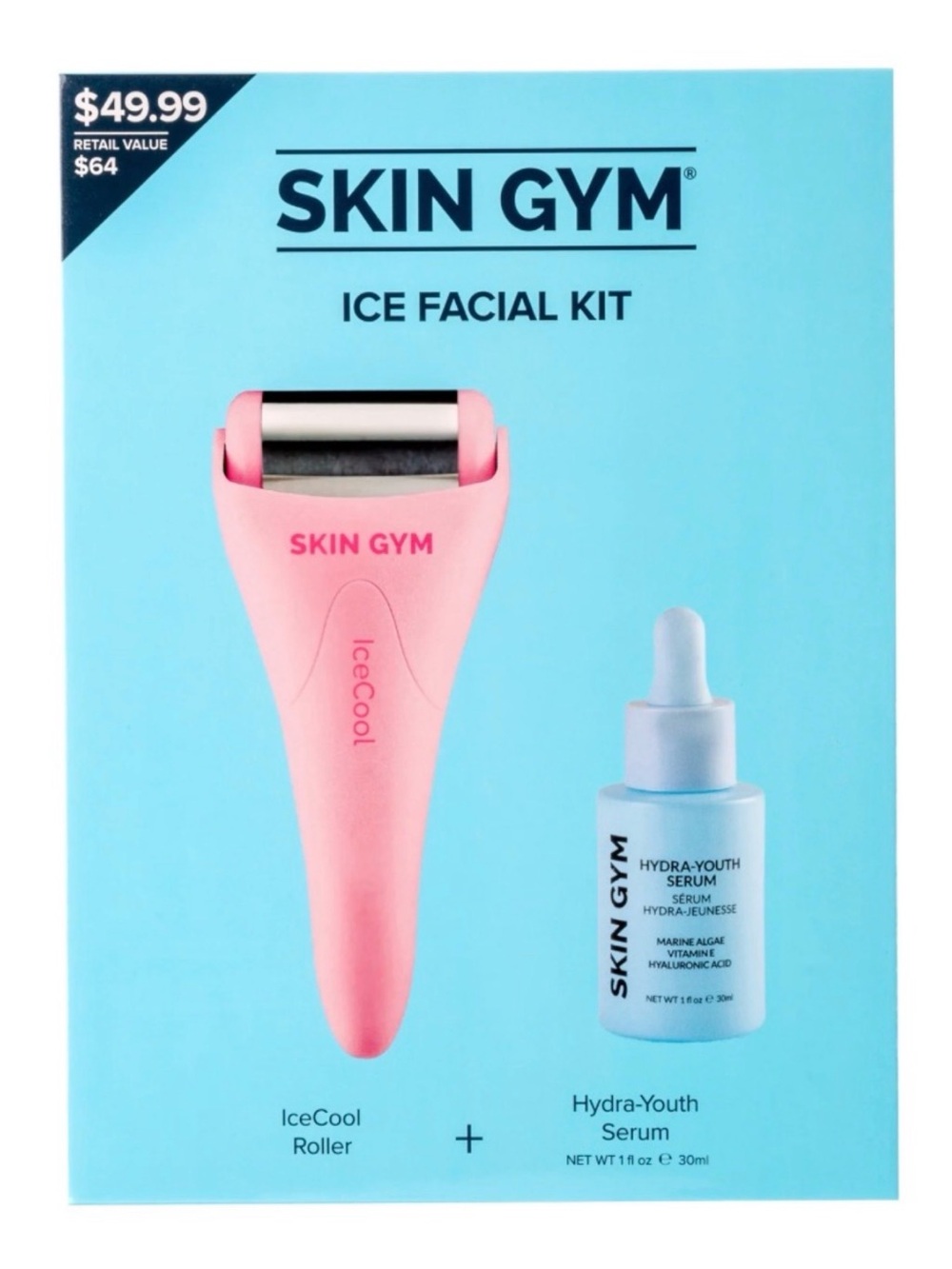 Skin Gym IceCool Roller & Hydra-Youth Serum - Pink